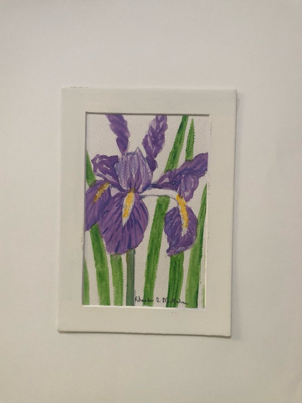 Purple Iris Watercolor Painting